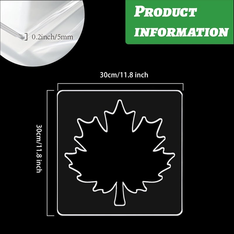 beinkmake Maple Leaf Router Template Acrylic Clear Valet Tray Router Template for Woodworking Drawing Inlay Templates Charcuterie Board Handicraft Decorative 7.9x7.9 inch - Image 2